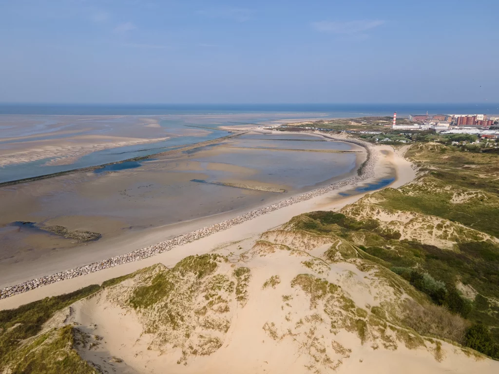 Vue sur l'estuaire de la Baie de Somme à marée basse