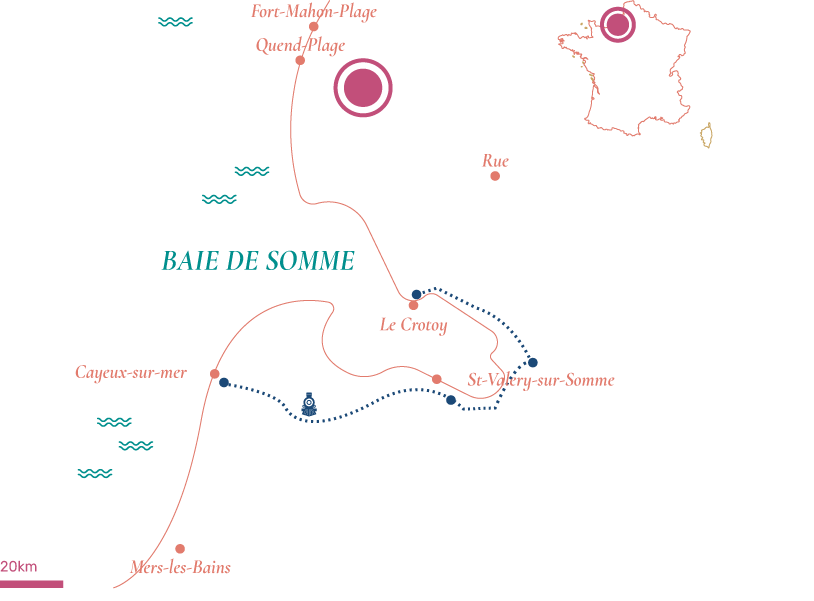Carte de la Baie de Somme en France.